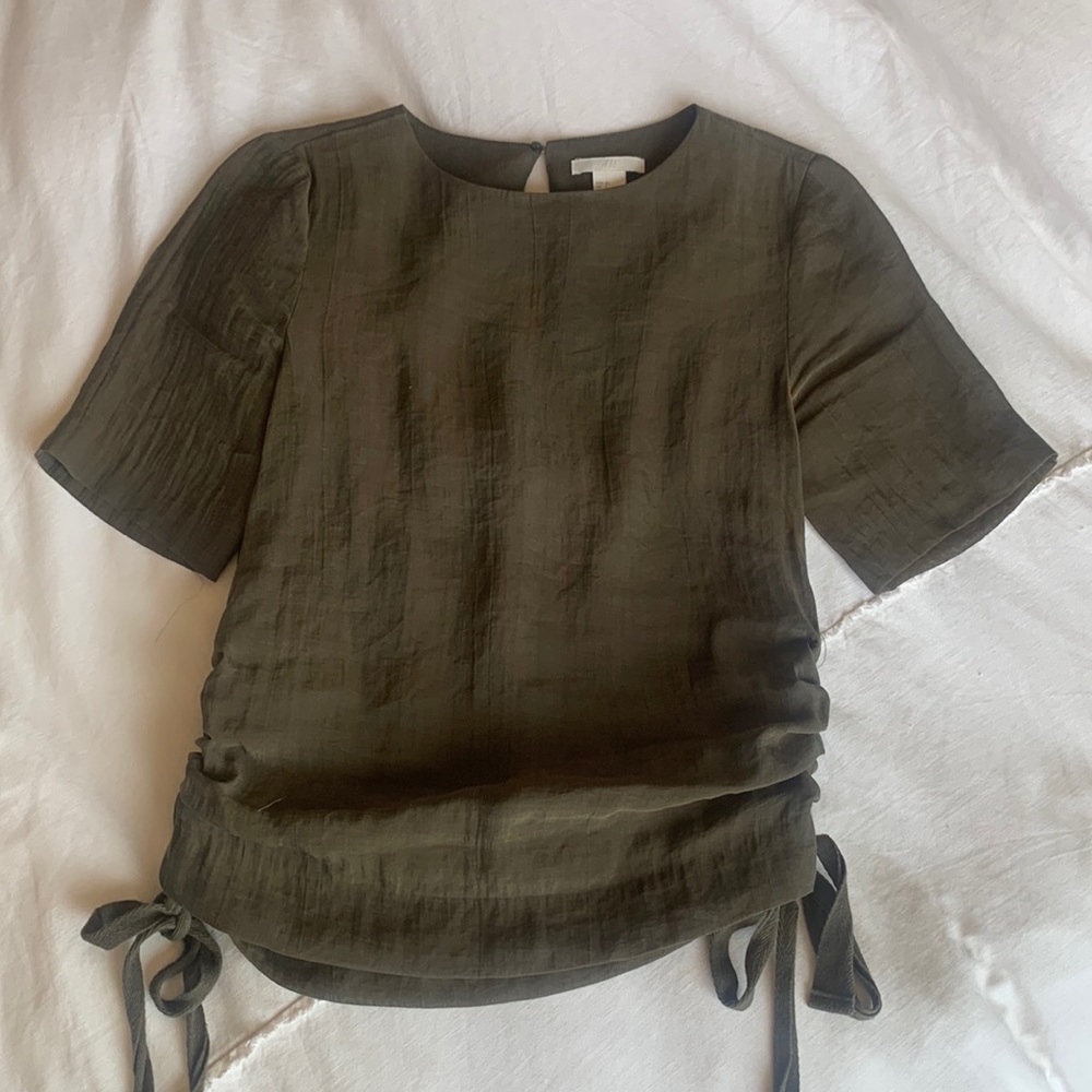 Army Green Neck Top